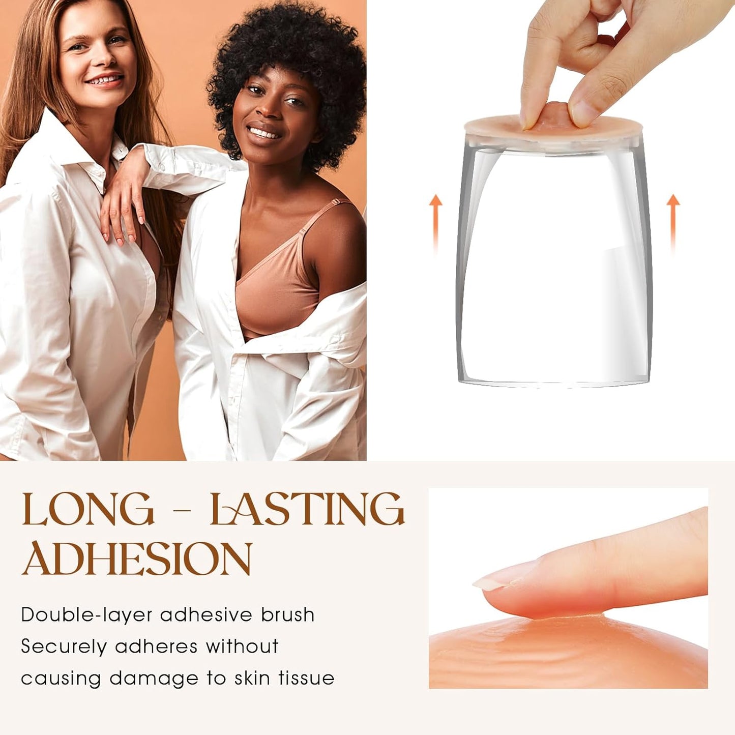 Vollence Realistic Adhesive Silicone Nipples Cover Diameter 8cm Reusable Attachable Self Adhesive Silicone Nipple - Bronze