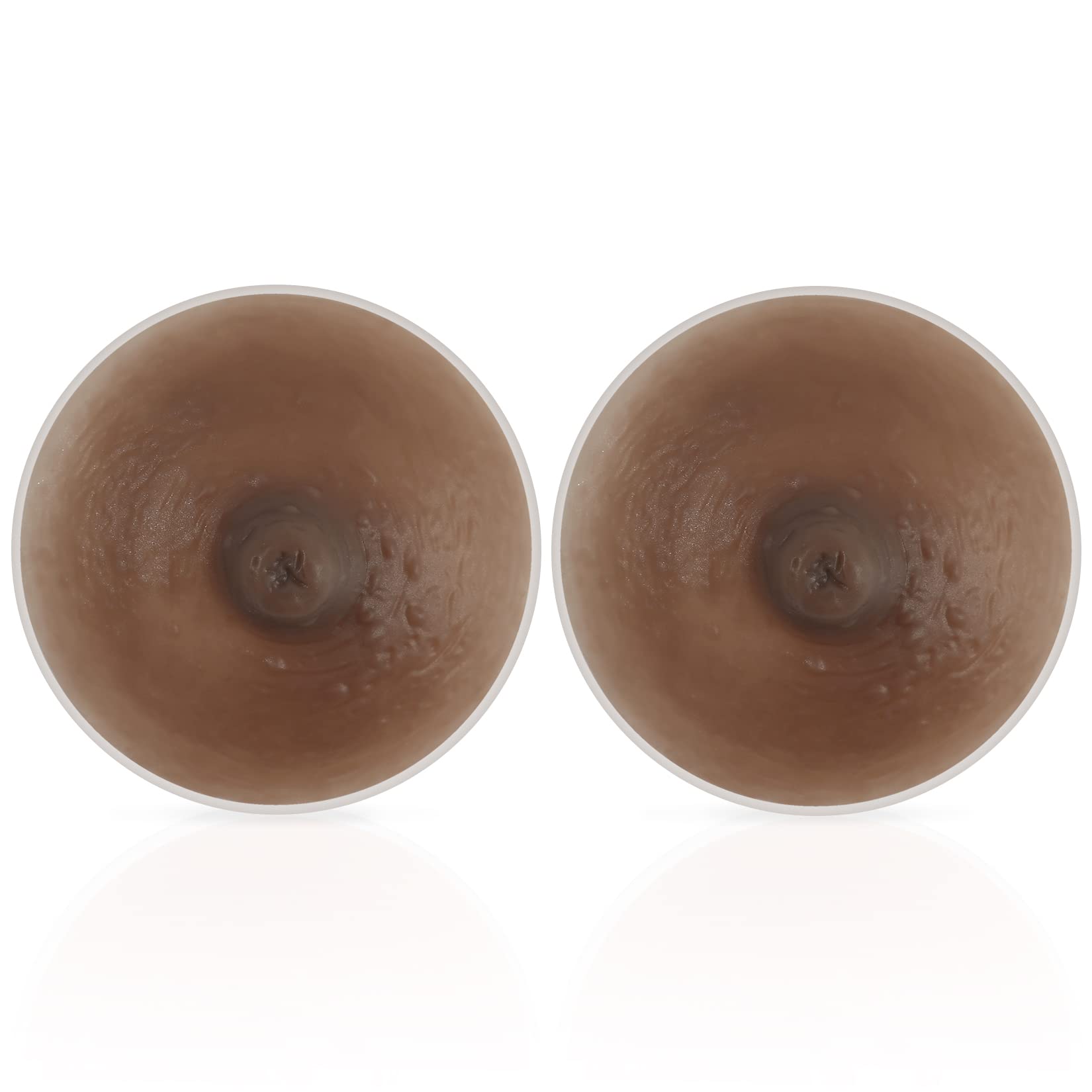 Vollence Realistic Adhesive Silicone Nipples Cover Diameter 8cm Reusable Attachable Self Adhesive Silicone Nipple - Bronze