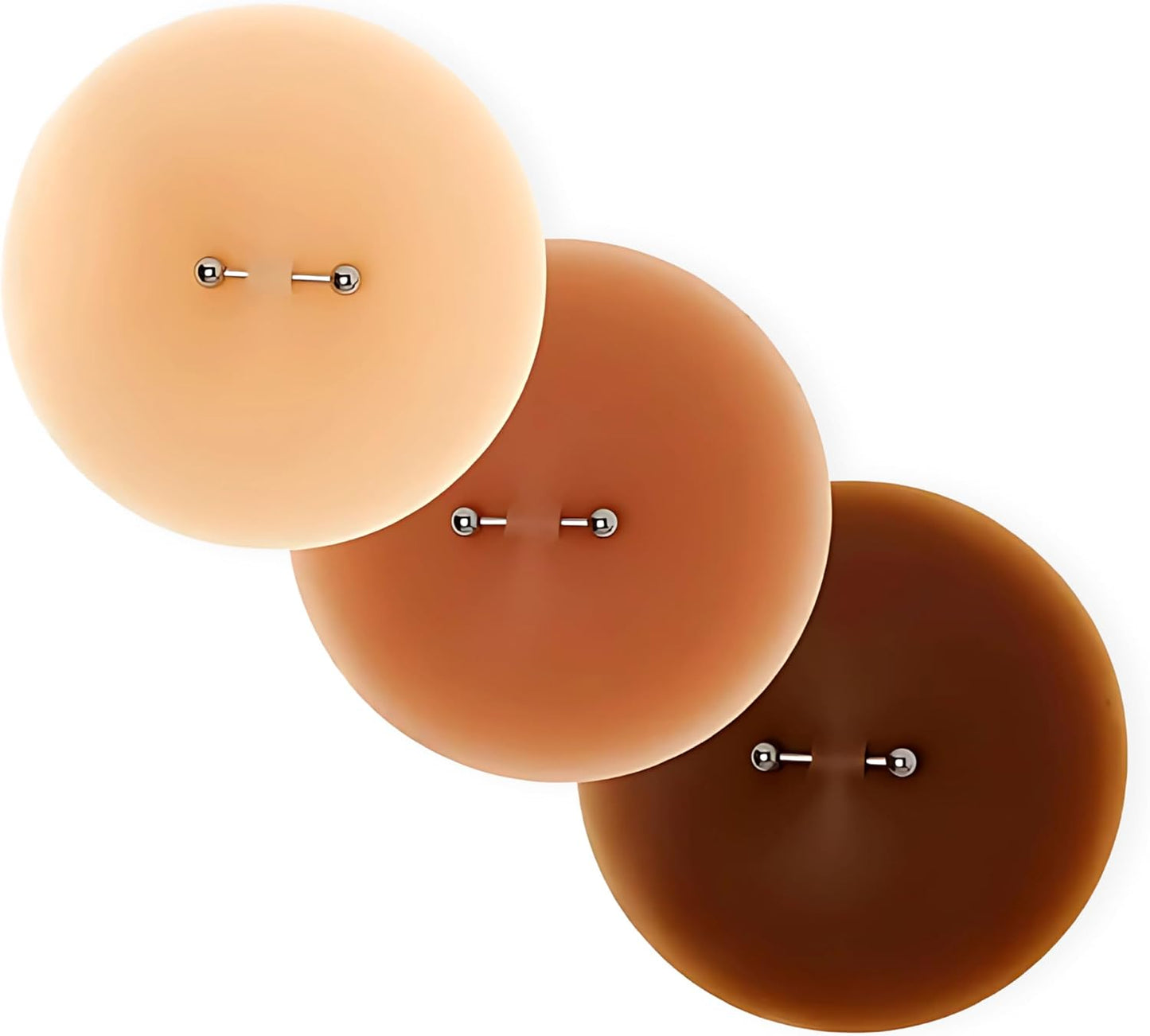 Nipple Cover with Fake Nipple Piercing, Reusable Adhesive Silicone Nipple Pasties with Attached Nipple Piercing Jewelry